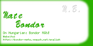 mate bondor business card